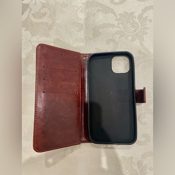 Brown Leather iPhone 12 & 14 Phone Case and Wallet - Picture 10 of 12